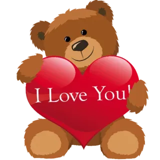 😍 I Love You плюшевый мишка, любовь, сердце, день святого Валентина, привязанность, приветствие, отношения telegram sticker