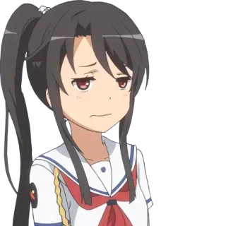 😐 anime, girl, school uniform, worried, confused telegram sticker