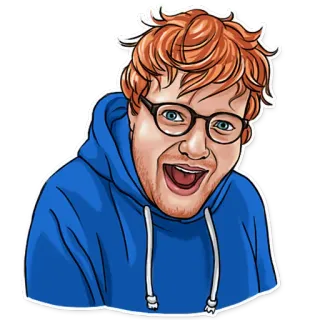 😃 Ed Sheeran músico, cantante, compositor, celebridad, pelirrojo, gafas, retrato, pelirroja telegram sticker