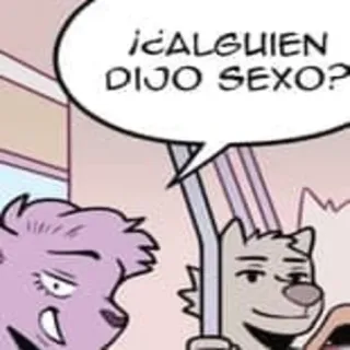 😏 ¿ALGUIEN DIJO SEXO? comic, animal, dialog, spanish, anthropomorphic whatsapp sticker