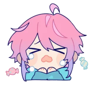 😭 Anime, Kawaii, Lucu, Menangis, Pastel, Permen telegram sticker