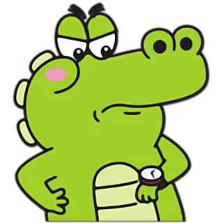 ⌚ cartoon, crocodile, waiting, watch, animal telegram sticker
