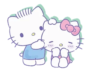 💞 Hello Kitty Dibujos animados, Kawaii, Lindo, Hello Kitty, Sanrio, Pareja, Amor whatsapp sticker