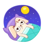 💤 cane, dormire, notte, luna, letto, cuscino, cartone animato, carino whatsapp sticker