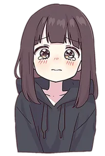 😢 anime girl, sad, crying, emotional, cartoon, manga telegram sticker