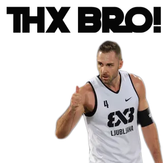 🙌 basketbal, sport, atleet, duim omhoog, ex3, Ljubljana telegram sticker