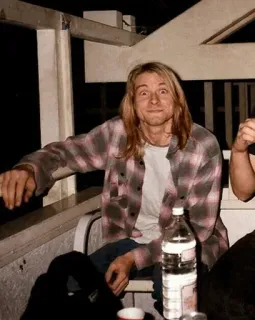 🤤 Kurt Cobain เคิร์ต โคเบน, เนอร์วานา, นักดนตรี, นักร้อง, ร็อกสตาร์, ยุค 90, กรันจ์ telegram sticker