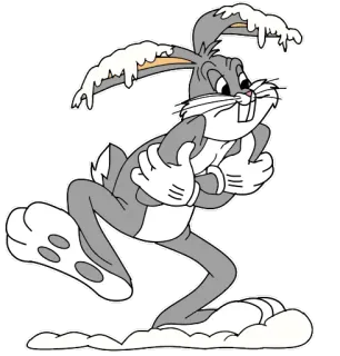 🥶 Bugs Bunny conejo, dibujos animados, nieve, invierno, animal telegram sticker