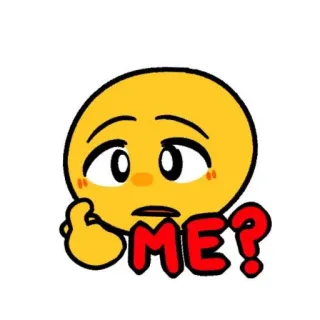 ❓ ME? Emoji, Ekspresi, Kartun, Malu telegram sticker