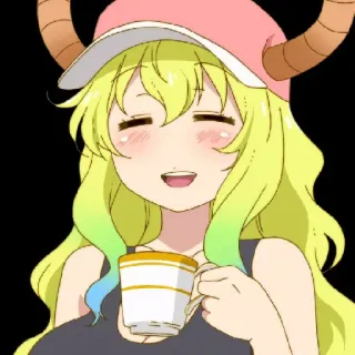 😄 Lucoa Miss Kobayashi's Dragon Maid Anime, Naga, Maid, Kawaii, Imut, Fanart telegram sticker