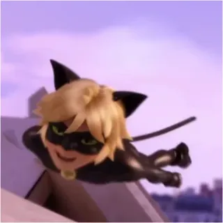 💨 Cat Noir Miraculous: Tales of Ladybug & Cat Noir 黑猫诺尔, 瓢虫少女, 卡通人物, 超级英雄, 动漫 whatsapp sticker