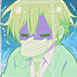 🤢 Anime, Cartoon, Figur, Ausdruck, Frustration, Verärgert, Peinlichkeit telegram sticker