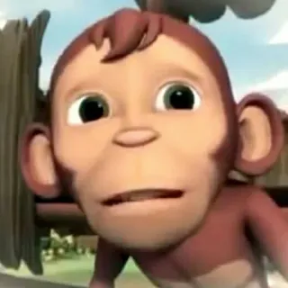 🐒 scimmia, cartone animato, animale, primate, mammifero, animato whatsapp sticker