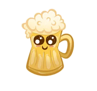 🤗 Bier, Getränk, Alkohol, Kawaii, Süß, Becher telegram sticker