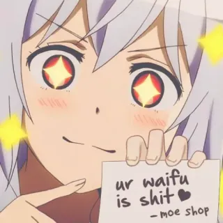 🤩 ur waifu is shit Anime, Waifu, Meme, Ofensivo, Texto telegram sticker