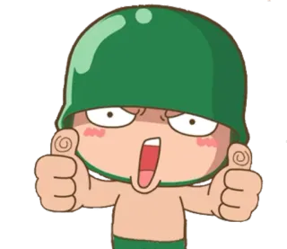 👍 lính, quân đội, hoạt hình, giơ ngón tay cái telegram sticker