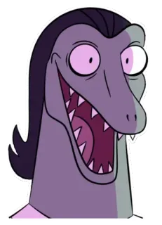 👻 Echse, Cartoon, Monster, Gruselig, Reptil, Tier whatsapp sticker