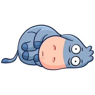 🫠 животное, мультфильм, осел, сонный, грустный, уставший telegram sticker