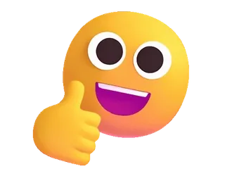 👍 Emoji, Pollice su, Mi piace, Approvazione, Ok, Positivo, Giallo, Approvazione whatsapp sticker