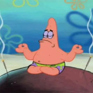 🍨 Patrick Star Spongebob Squarepants cartone animato, meditazione, zen, relax, patrick telegram sticker