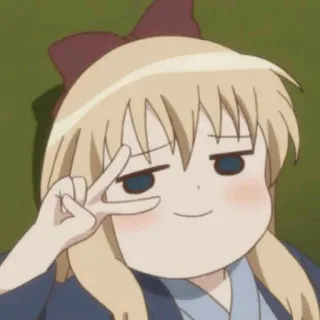 💛 Anime, Biểu tượng hòa bình, Cô gái, Dễ thương, Hoạt hình telegram sticker