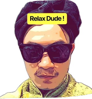 😉 Relax Dude! отдыхать, чувак, солнцезащитные очки, человек, портрет telegram sticker