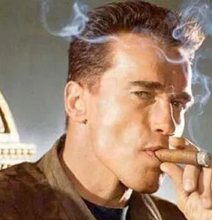 😶 Arnold Schwarzenegger Zigarre, Rauchen, Porträt, Promi, Schauspieler, Arnold Schwarzenegger telegram sticker