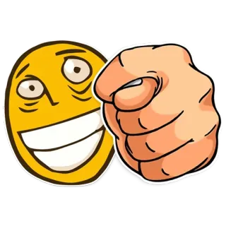 👊 menunjuk, tangan, emoji, ekspresi, lucu, meme whatsapp sticker