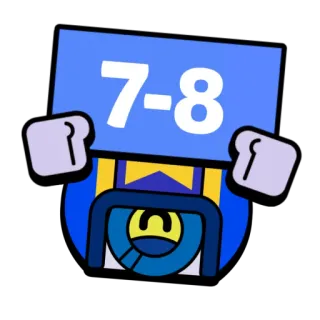 😶 7-8 number, sign, cartoon, blue, character, numbers telegram sticker