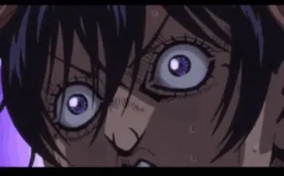 😰 anime, scared, eyes, face, close-up telegram sticker