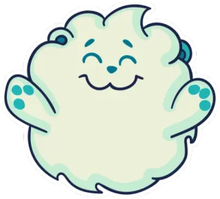 👐 cartoon, cute, cloud, fluffy, smiling, illustration telegram sticker