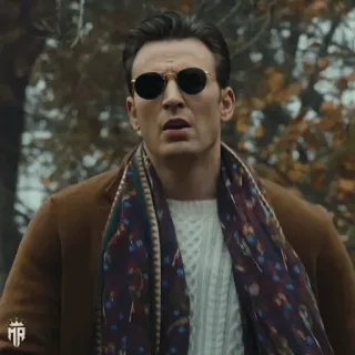 🇺🇸 Chris Evans 배우, 유명인, 선글라스, 스카프, 인물 사진 telegram sticker