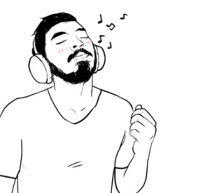 🎶 man, headphones, music, dancing, cartoon telegram sticker