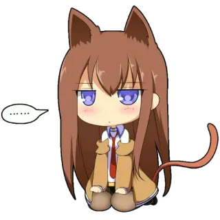 😪 ...... anime, cat girl, chibi, kawaii, cute, sticker telegram sticker