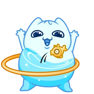 💪 만화, 고양이, 훌라후프, 귀여운, 재미있는 telegram sticker