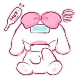 😶‍🌫️ HOT 귀여운, 아픈, 온도계, 만화, 일러스트 telegram sticker