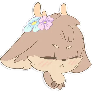😠 cervo, anime, fofo, animal, adesivo, desenho animado whatsapp sticker