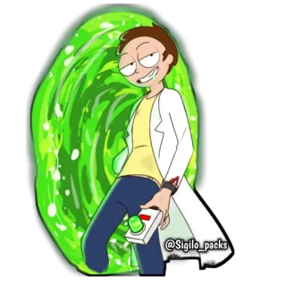 😏 Morty Smith Rick and Morty @Sigilo_packs rick et morty, morty, animé, dessin animé telegram sticker