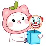 🤡 kucing, badut, kartun, imut, stiker whatsapp sticker