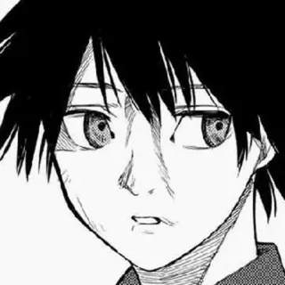 🕸 Anime, Manga, Retrato, Blanco y negro, Chico whatsapp sticker