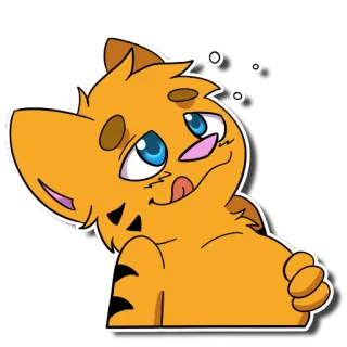 🍕 gato, fofo, desenho animado, animal, laranja, kawaii, adesivo telegram sticker