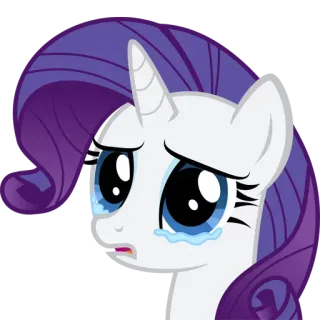 ☹️ Rarity My Little Pony pônei, chorando, triste, lágrimas, desenho animado, anime telegram sticker