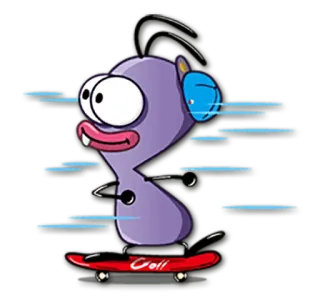 🏁 Goll Skateboard, Dibujos animados, Personaje, Pegatina, Goll telegram sticker