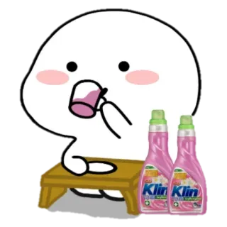 🙂 bebendo, desenho animado, fofo, sabão, limpo, animação whatsapp sticker