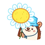 🌼 erizo, flor, lindo, dibujos animados, animal, personaje telegram sticker