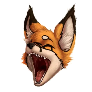 😮 rubah, binatang, berbulu, gigi, mulut, berteriak telegram sticker