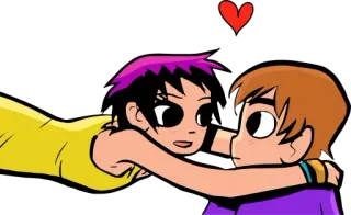 💑 любовь, пара, мультфильм, объятия whatsapp sticker