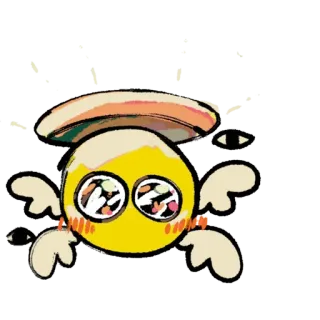 🥺 Emoji, Anjo, Kawaii, Fofo, Amarelo telegram sticker