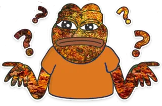 ❓ Pepe o Sapo, Meme, Pergunta, Confuso, Meme da Internet, Incerteza telegram sticker