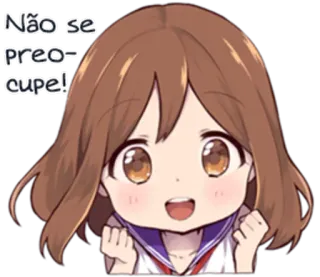 😃 Não se preocupe! Anime, Mädchen, Süß, Keine Sorge!, Keine Sorge! telegram sticker